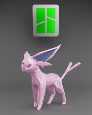 Low Poly Espeon – Fan Art (Bambu Project and Multi-Part Included)