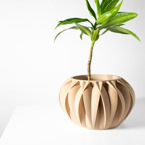 The Halden Planter Pot with Drainage Tray & Stand Included: Modern and Unique Home Decor for Plants