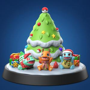 Christmas Pokemon 3 Kanto Starter (Easy Print No Supports)