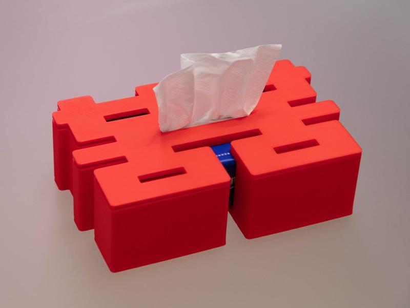 Red Double-Layer Tissue Box
