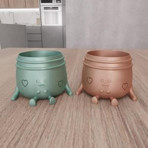 3D Sitting Cute Planters with 2 Breast and 2 Lip Versions and 3D Stl Files & Planter Pot, Indoor Planter, 3D Printing, Small Planter