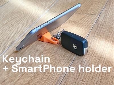 Keychain with phone holder