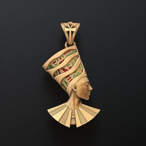 Nefertiti Enamel Pendant