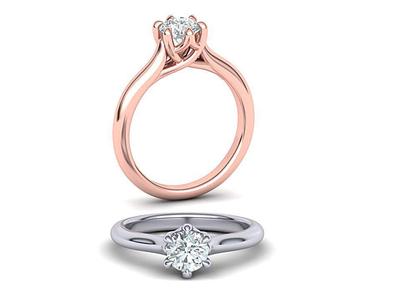 Six Prong Trellis Solitaire Engagement Ring 3dmodel version2