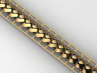 8MM Fusion Cuban Link Chain Bracelet 3D print model