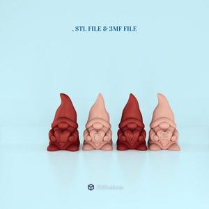 Gnomes Love 3D Print Stl Files – Valentines Heart Print Files – 3D Love Printable Models
