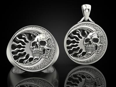 Collection Skull moon sun