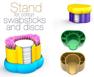 Stand for cotton swabsticks and discs
