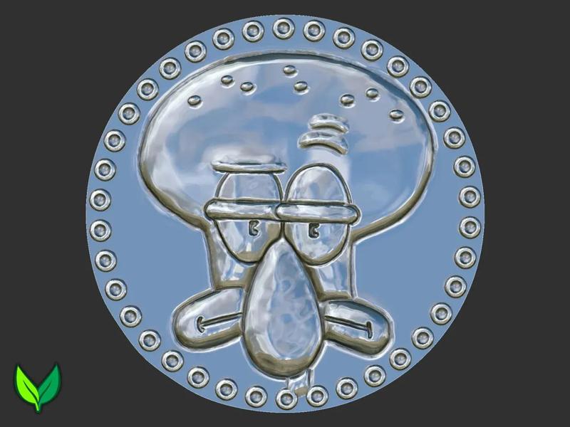 Handsome Squidward Double-Headed Coin – Funny 3D Print