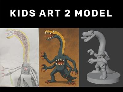 Kids Art To 3d Print Model (Process)