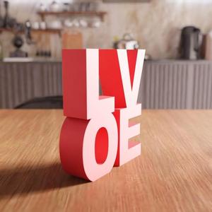 3D Love Text Model STL File – Home Decor Gifts for Couple, Modern Valentine Decor, 3D Print File, 3D Printing, Unique 3D Decor