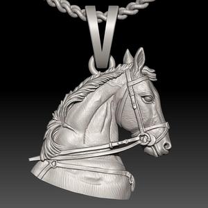 Horse Pendant Sculpture jewelry Gold necklace