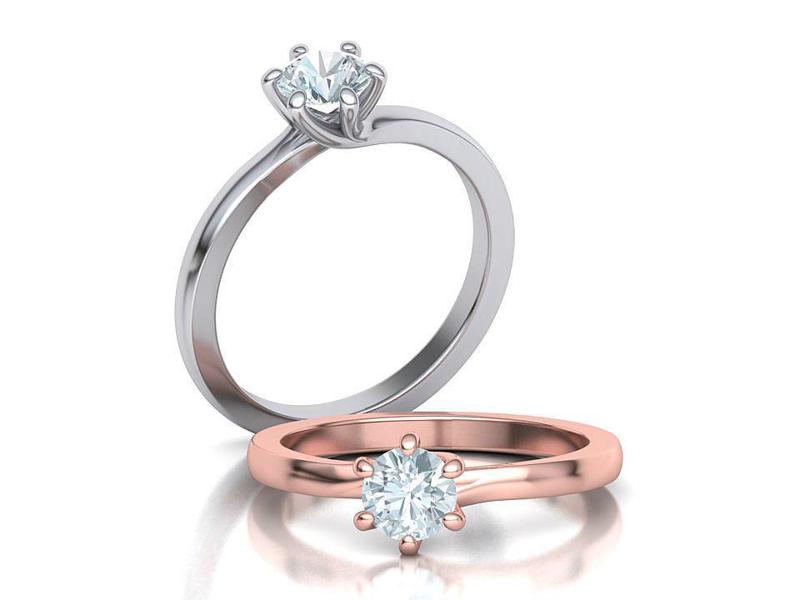 Six Twisted prongs Engagement ring 3dmodel version2