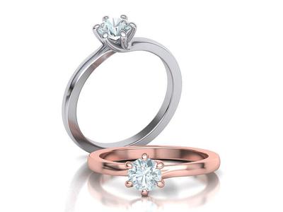 Six Twisted prongs Engagement ring 3dmodel version2