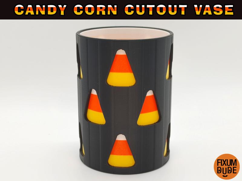 Candy Corn Cutout Vase with Insert