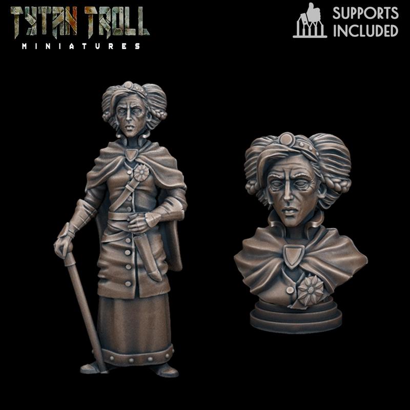 Curse of Strahd – Lady Watcher Mini Bust Combo [Pre-Supported]