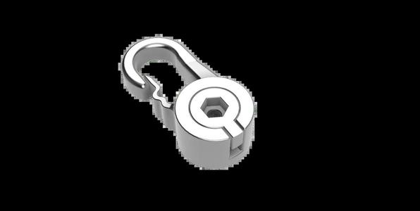 A strong hook for bolting to a rope