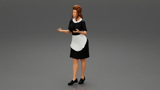 Sexy Maid woman carrying tray of Cupcakes