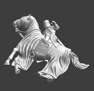 Wounded knight lying under his horse