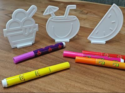 Summer coloring plate with stand (Set 1)