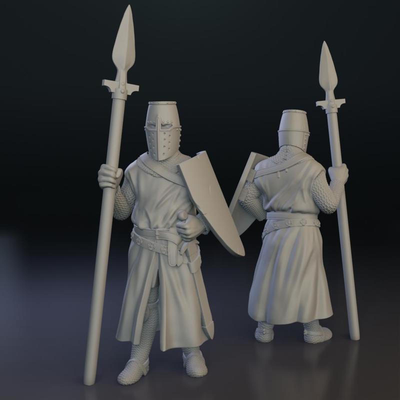 Crusader Soldier w/ Spear 32mm