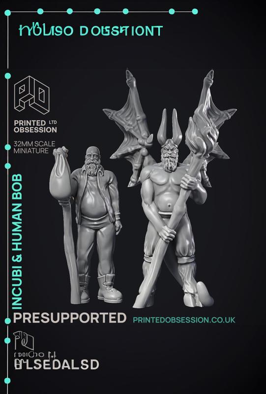 Incubi & human ‘Bob’ – lesser demon – PRESUPPORTED – Hell Hath No Fury – 32mm scale