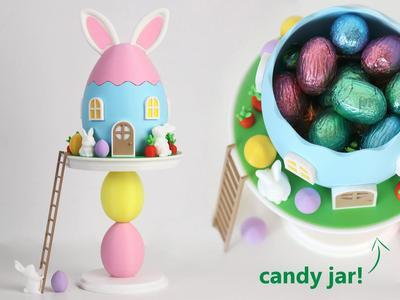 Easter Bunny Egg House & Candy Jar