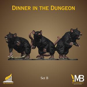 Dinner In The Dungeon Set B Giant Rat Trio