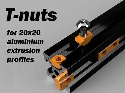 T-nut for 2020 aluminium extrusion profile