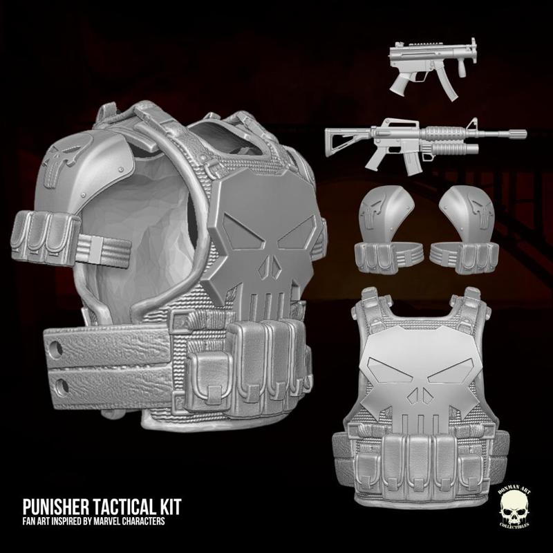 Punisher Tactical Kit Fan Art 3D printables for action figures