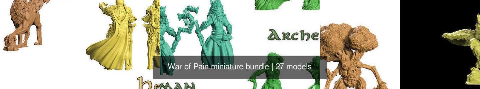 War of Pain miniature bundle 3D Model Collection