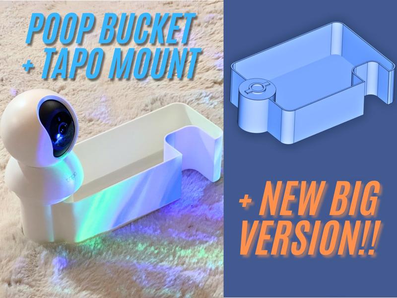 A1 Poop Bucket + Mount for Tapo C200/C210/C220/etc