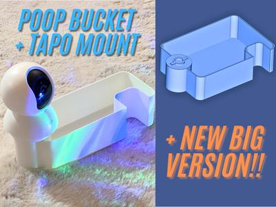 A1 Poop Bucket + Mount for Tapo C200/C210/C220/etc