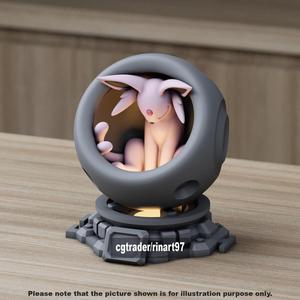 Espeon in healing machine pods from pokemon