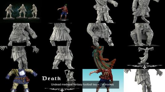 Undead medieval fantasy football team 3D Model Collection