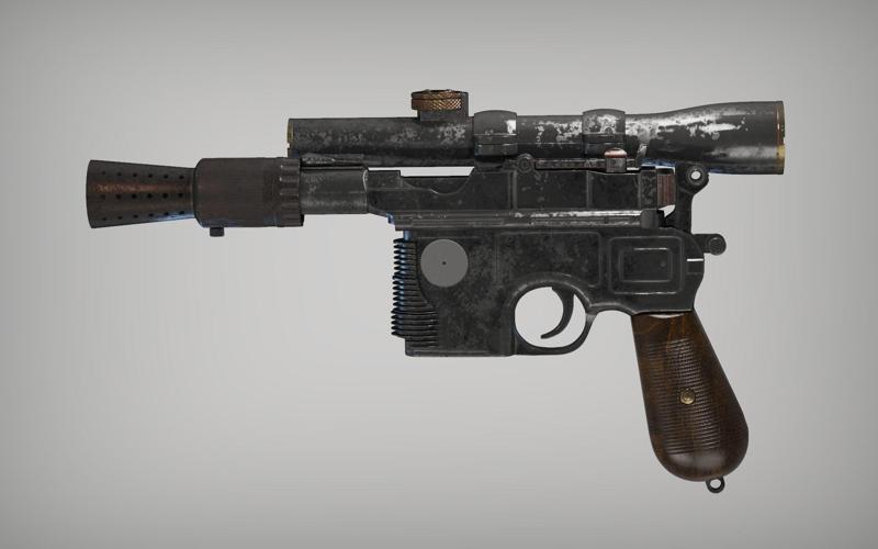 HAN SOLO DL-44 HEAVY BLASTER PISTOL FOR 3D PRINT 1to1 SCALE