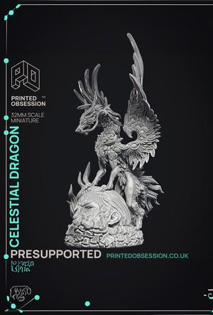 Celestial Dragon – Dragon Lord – PRESUPPORTED – Illustrated and Stats – 32mm scale