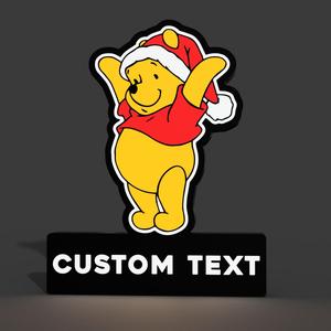 Winnie the Pooh Christmas Lightbox LED Sign Lamp with Customizable Text Base