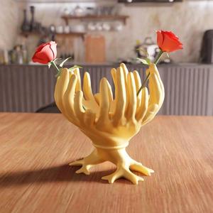 3D Octopus Hand Vase STL File – Unique Flower Vase for Desk or Shelf Decor, Modern Hand Sculpture, Digital File Gift for Her or Him