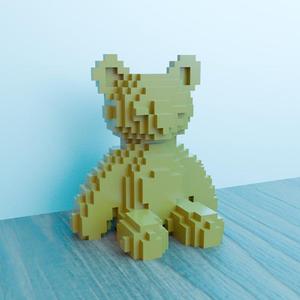 8-Bit Teddy Bear STL File – 3D Printable Retro-Inspired Cute Decor & Gift