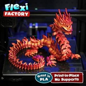 Flexi Print-in-Place Imperial Dragon with 3MF Included!