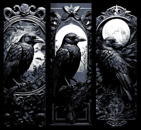 Carvings Raven and the Midnight Moon – 3 Bookmarks
