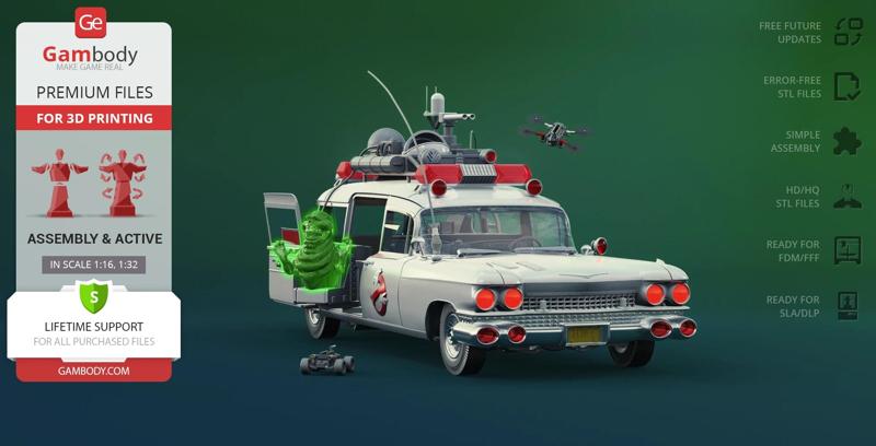 Ecto-1 Frozen Empire STL files for 3D Printing | Assembly Model