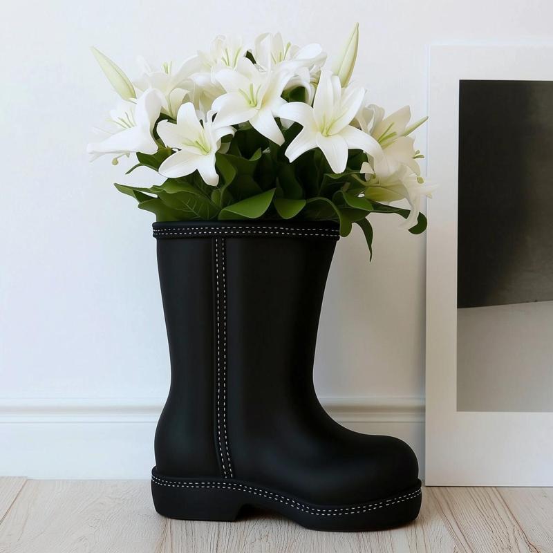 Boot Vase – 3D Printed Rain Boot Flower Vase for Unique Home Decor