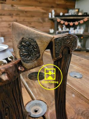 Wood with Viking Axe – Tallboy and 12 oz