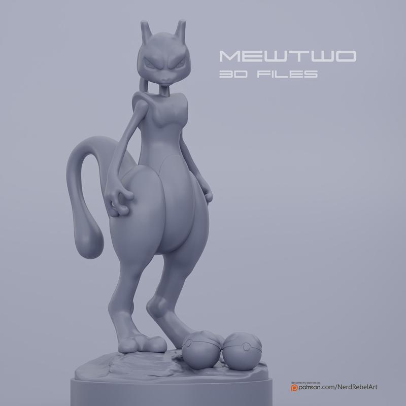 Mewtwo 3d files (15cm statue + life size)