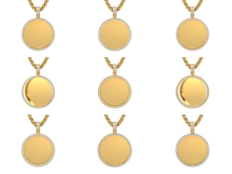 Picture pendants 1-2 inch N1-10 3D Model Collection