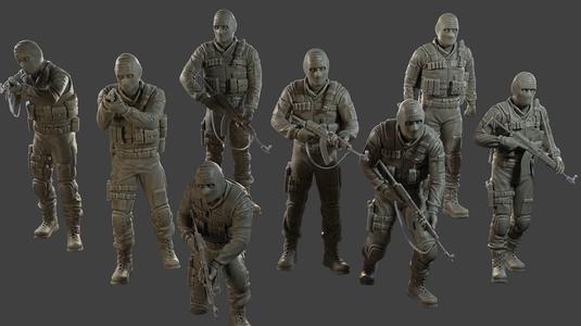 CzechSlovak Police Tactical Unit CPTU2 Pack1 3D Model Collection