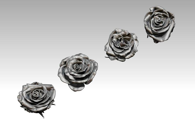 Flower Rose Set of 4 pcs