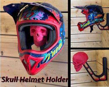 Helmet holder low-poly skull remix